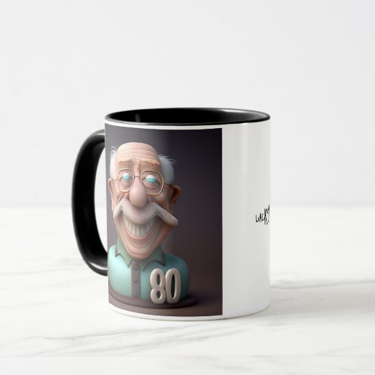 特別パーソナライズされた80おもしろい歳の誕生日 マグカップ (正面左)