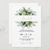 特別フローラパターン(の模様が)ある結婚式招待状 招待状 (正面/裏面)