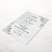 特別フローラパターン（の模様が）ある結婚式招待状 箔招待状 (回転した状態)