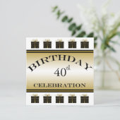 特別プレゼント40歳誕生日パーティの招待状 招待状 (スタンド正面)