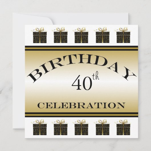 特別プレゼント40歳誕生日パーティの招待状 招待状 (正面)