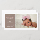 特別モーメント写真ベビーガール誕生のお知らせ 案内状 (正面/裏面)
