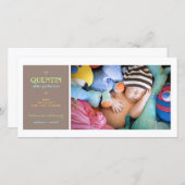 特別モーメント写真男の赤ちゃん誕生発表 案内状 (正面/裏面)