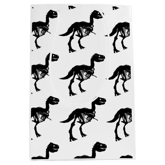 特別ユニークな恐竜の骨格抱き枕 ミディアムペーパーバッグ (正面)