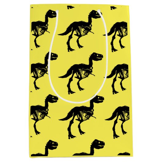 特別ユニークな恐竜の骨格抱き枕 ミディアムペーパーバッグ (正面)