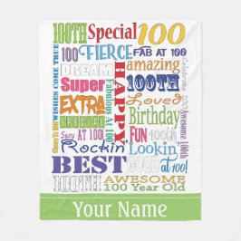 特別ユニーク100歳の誕生日パーティギフト フリースブランケット
