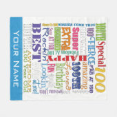 特別ユニーク100歳の誕生日パーティギフト フリースブランケット (正面(横))