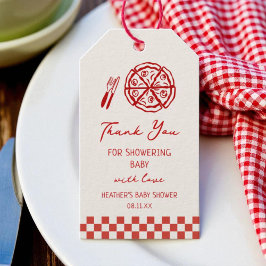 特別出荷のピザをテーマにしたベビーシャワー ギフトタグ