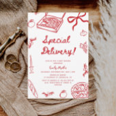 特別出荷のピザベイビーシャワー 招待状
