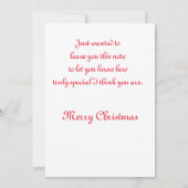 特別小さな女の子クリスマスカード。 サンキューカード (裏面)