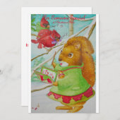 特別小さな女の子クリスマスカード。 サンキューカード (正面/裏面)