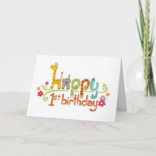 特別小さな男の子の1歳の誕生日 シーズンカード