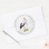 特別引渡し | Stork Baby Shower Favor Sticker ラウンドシール (封筒)