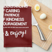 特別感動的な女神のためのレシピ キッチンタオル (四つ折り)