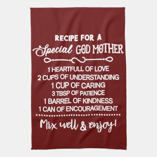 特別感動的な女神のためのレシピ キッチンタオル (縦)