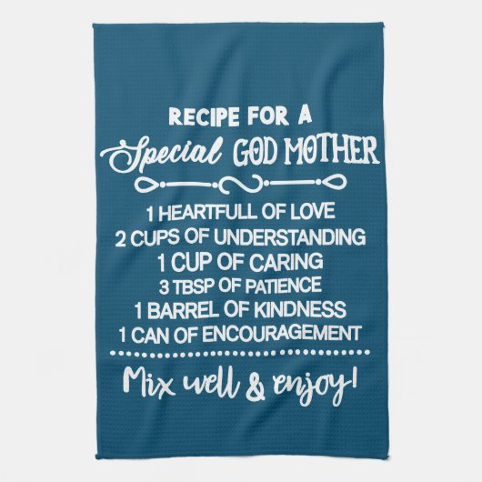 特別感動的な女神のためのレシピ キッチンタオル (縦)