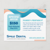 特別提供による歯科歯科医サービス ポストカード (裏面)