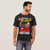 特別支援学級の先生に優しくして Xmas サンタのそり Tシャツ (正面フル)