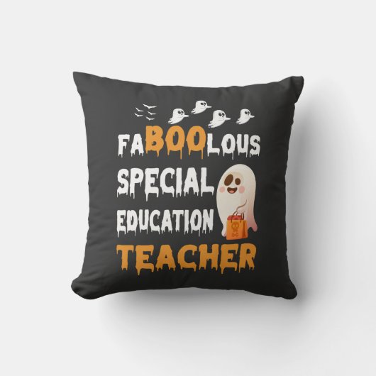 特別支援学級の先生のためのハロウィンTシャツ クッション (正面)