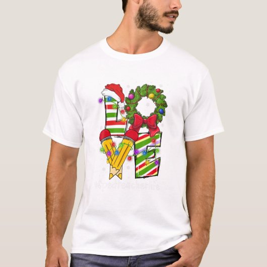 特別支援学級の先生のサンタ帽子 Tシャツ (正面)
