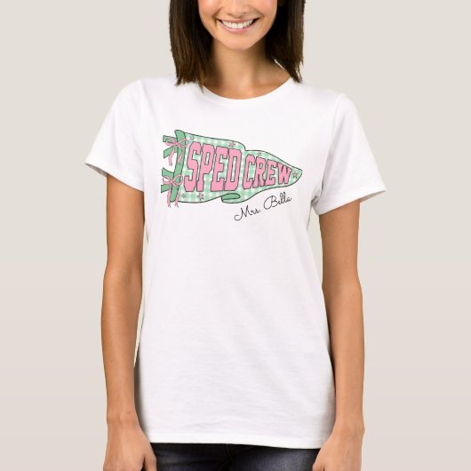 特別支援学級担任 SPED Crew ペナント フラッグ Tシャツ (正面)
