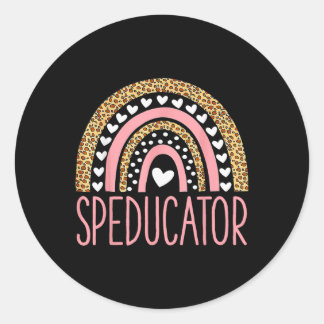 特別支援学級担任 - Speducator ハート - Speducator レインボー ラウンドシール