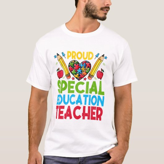 特別支援教育の先生を誇りに思う Tシャツ (正面)