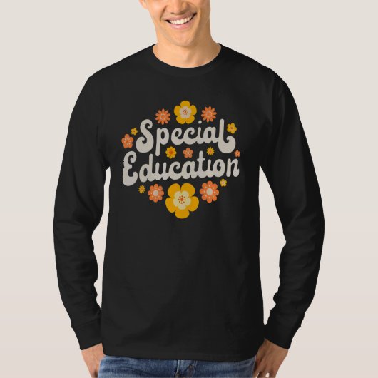 特別支援教育の先生 スペシャルエデュケーター 花 Tシャツ (正面)