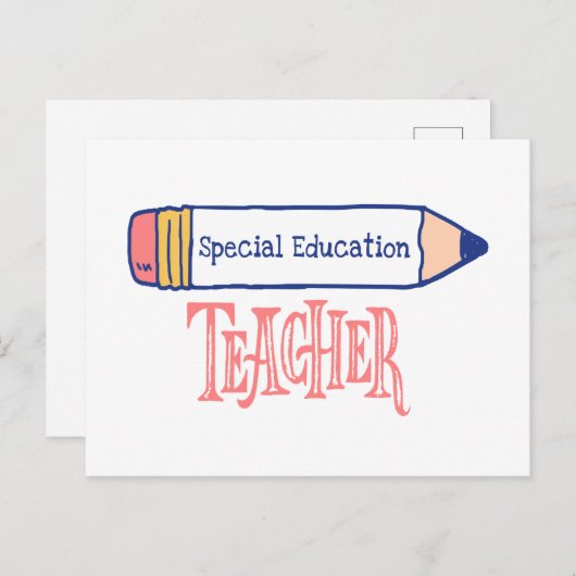 特別支援教育教師の鉛筆デザイン ポストカード (正面/裏面)