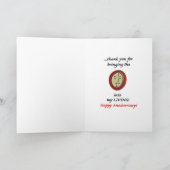 特別教書が付いている結婚記念日カード カード (内部)