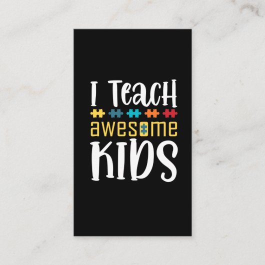 特別教育先生パズル自閉症 名刺 (正面)