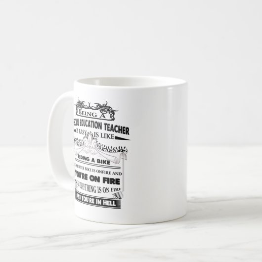 特別教育先生マグギフト女性男性 コーヒーマグカップ (正面左)