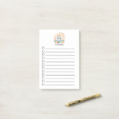 特別教育先生レトロカラーズボホレインボ ポストイット (デスク上)