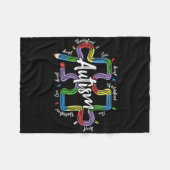 特別教育先生自閉症の理解 フリースブランケット (正面(横))