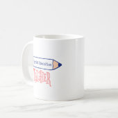 特別教育先生鉛筆デザイン コーヒーマグカップ (正面左)