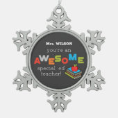 特別教育先生鑑賞日素晴らし スノーフレークピューターオーナメント (正面)