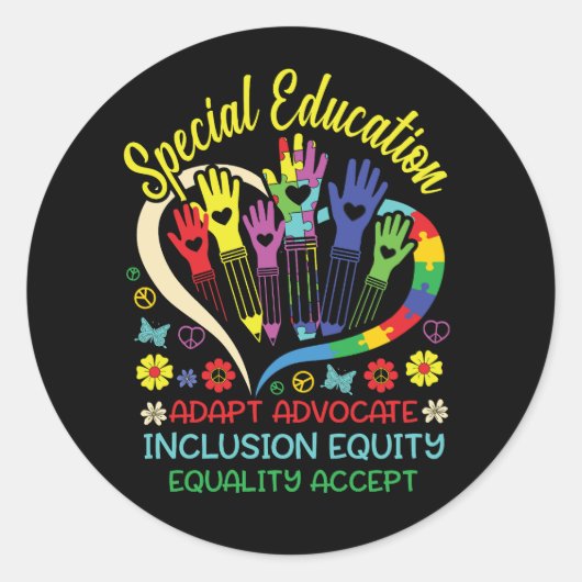 特別教育感動的先生教えSPED ラウンドシール (正面)