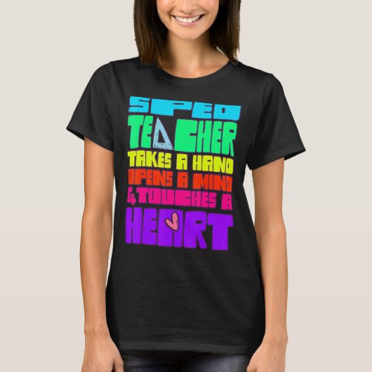 特別教育Sped先生が手を開く Tシャツ (正面)
