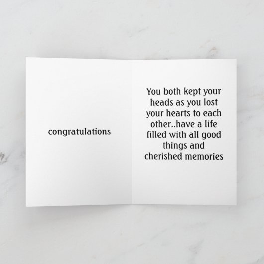 特別新婚祝いの乾杯 カード (内部)