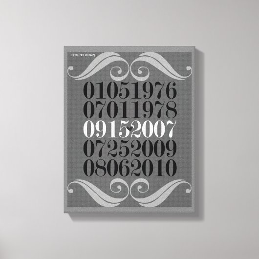 特別日付キャンバス キャンバスプリント (正面)