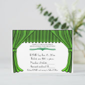 特別注文の劇場のカーテンRSVPカード 出欠カード (スタンド正面)