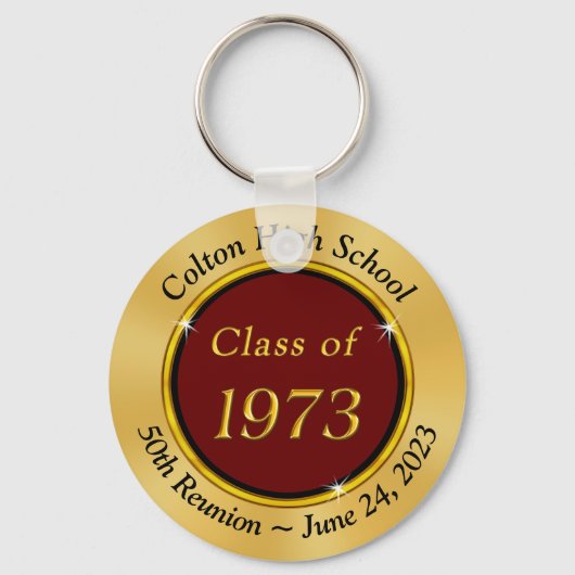 特別注文クリムゾン、金ゴールドブラック1973年クラス キーホルダー (正面)