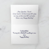 特別注文ルースタークロウイング100誕生日カード カード (内部)