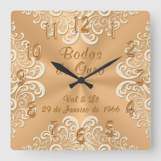 特別注文50周年記念クロック スクエア壁時計 (正面)