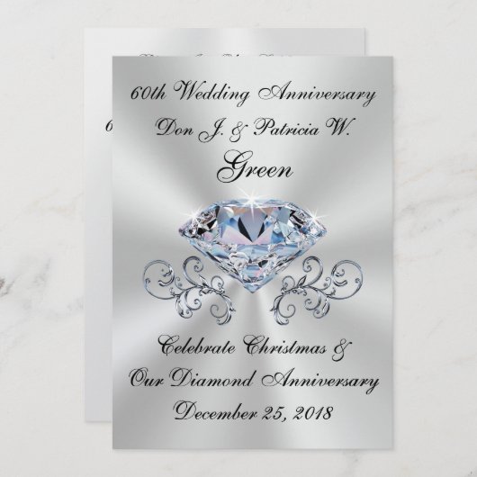 特別注文60周年記念招待状パット 招待状 (正面/裏面)