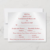 特別注文 ルビー, 40th 返信カード, アリス 招待状 (裏面)