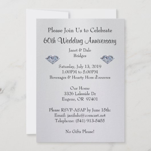 特別注文 60周年 招待状 (裏面)