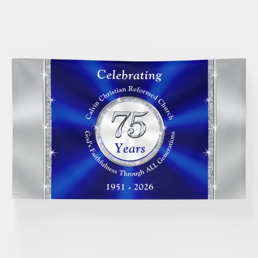 特別注文, 75周年を祝う, 教会のバナー 横断幕 (横)