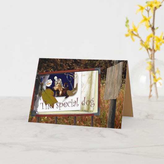 特別犬 カード (黄色い花)