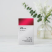 特別独占的な赤グレーのミニマモダンリスト 名刺 (スタンド正面)